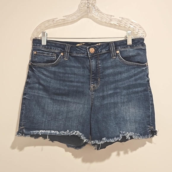 SEVEN 7 size 12 Weekend Short distressed color frayed cut off hem EUC - Picture 2 of 13